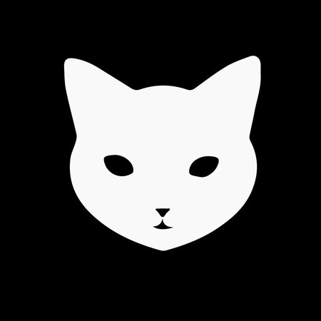 cat icon on black backgroundのイラスト素材