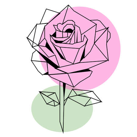Picture of roses in line style on a backgroundのイラスト素材