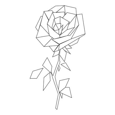 Rose icon on a white backgroundのイラスト素材