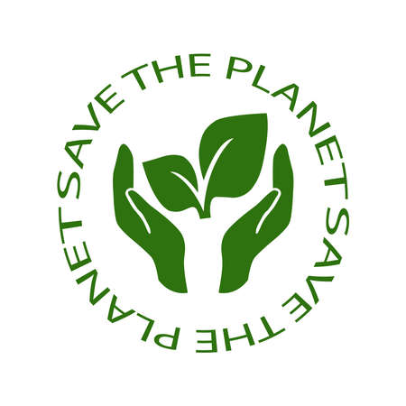 save the planet sprout in a hand signのイラスト素材