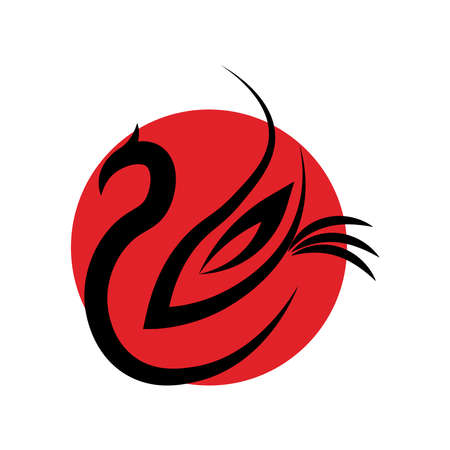 Swan  icon on a backgroundのイラスト素材