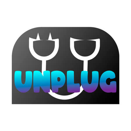 Unplug word  icon on a backgroundのイラスト素材