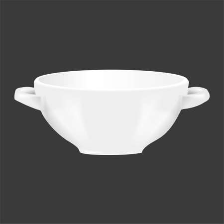 Realistic tableware on a gray backgroundのイラスト素材