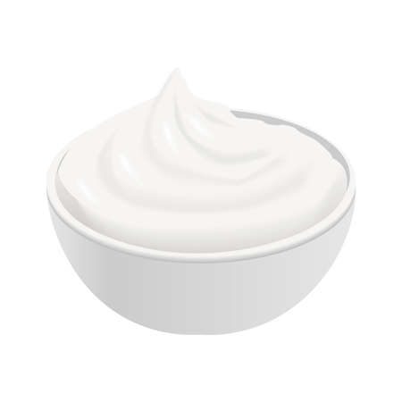Realistic bowl for sauce, cream.のイラスト素材