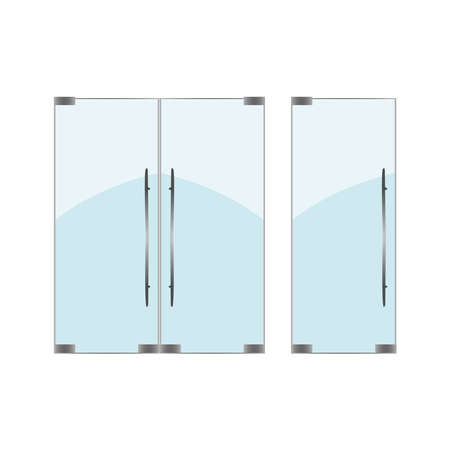 picture of realistic glass door on a backgroundのイラスト素材