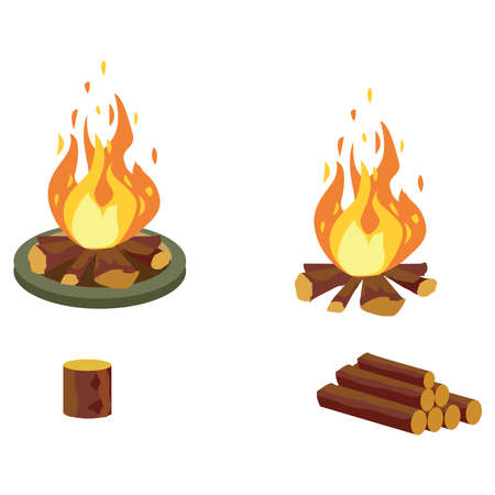 A campfire on the nature.のイラスト素材