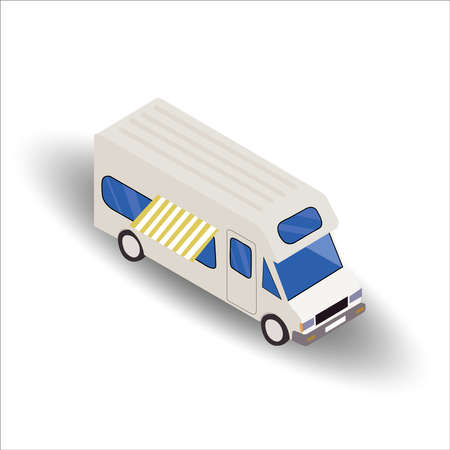 Picture of a house on wheels on a backgroundのイラスト素材