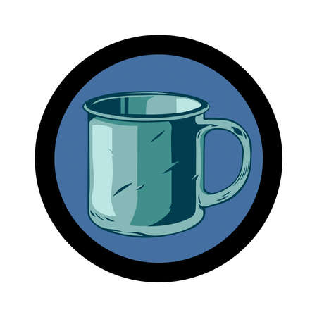 Iron mug on a white background.のイラスト素材