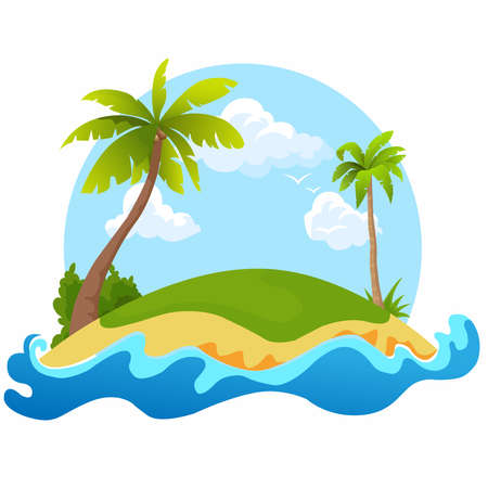 picture of an island on a white background.のイラスト素材