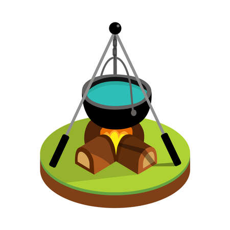 Isometric icon is on fire for touristのイラスト素材