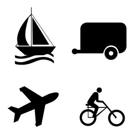 Set of camping icons on a white background.のイラスト素材