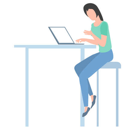 Picture of working from home.のイラスト素材