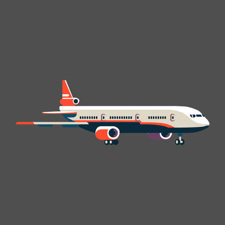Airplane picture on gray background.のイラスト素材