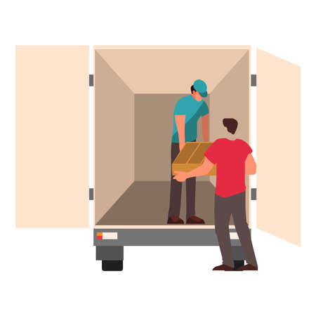 Home delivery on a white background.のイラスト素材