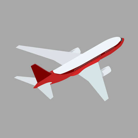 Airplane picture on gray background.のイラスト素材