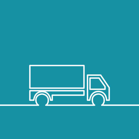 Truck icon on blue background. Delivery of goodsのイラスト素材