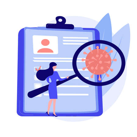 Doctor infographics searching for answers on a white background.のイラスト素材