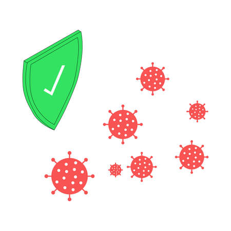 Picture of crown virus protection on a white background.のイラスト素材