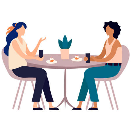 Picture of friendship girls on a white background.のイラスト素材