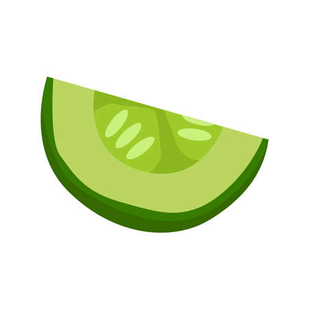 Cucumber slice icon on a white background.のイラスト素材