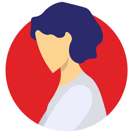 Girl icon on a white background.のイラスト素材