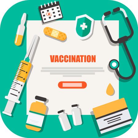 Vaccine poster concept with place for text.のイラスト素材