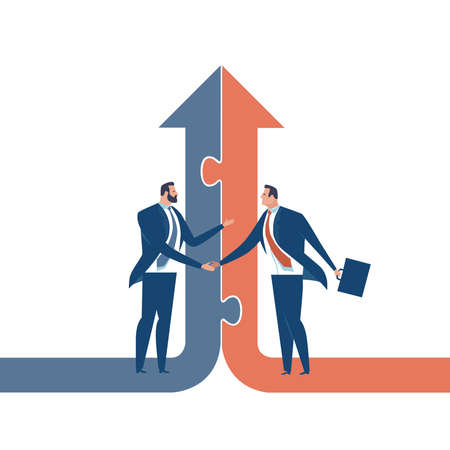 Businessmen cooperation concept on a white background.のイラスト素材