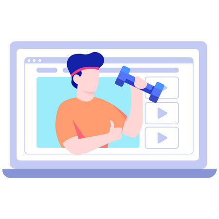 Online sports concept on a white background.のイラスト素材