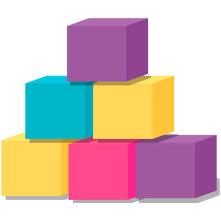 Picture of 3D cubes on a white background.のイラスト素材