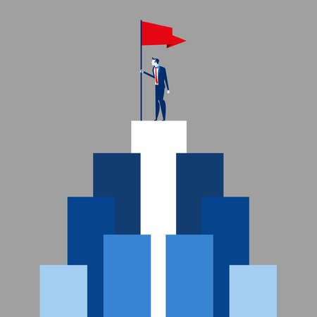 Career progression. Career leader illustrationのイラスト素材