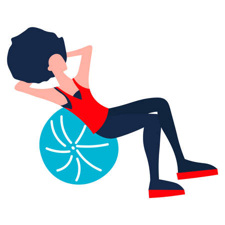 Girl who goes in for sports on a white background.のイラスト素材