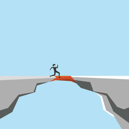 Picture of a businessman bridging gaps.のイラスト素材