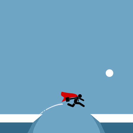 Picture of a businessman bridging gaps.のイラスト素材
