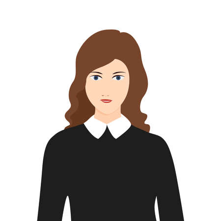 Girl icon on a white background.のイラスト素材