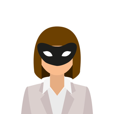 Picture of a man in a mask on a white backgroundのイラスト素材