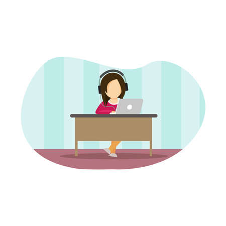 The concept of working remotely. Freelanceのイラスト素材