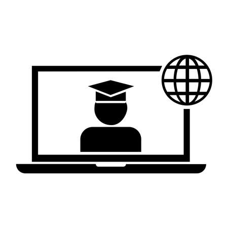 Online learning icon on a white background.のイラスト素材