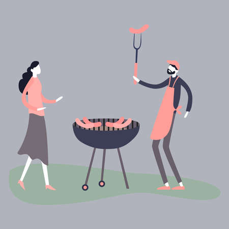 Picture of a picnic in nature.のイラスト素材