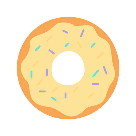 Picture of a donut on a white background.のイラスト素材