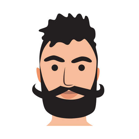 Picture of a handsome guy with a beard.のイラスト素材