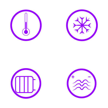Set of four pictures of cold, thermometer on a white background.のイラスト素材