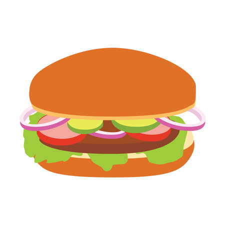 picture of a burger on a white background.のイラスト素材