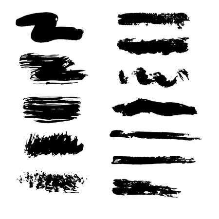 Abstract ink background. Black paint texture on white paper. Vector illustration.のイラスト素材