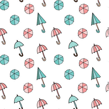 vector illustration colored doodle Umbrella.のイラスト素材