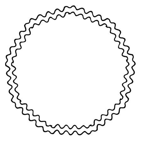 black and white vector frame in rustic style. wreath of branches. minimalism, simplicity. Isolated on white. Floral rustic branch wreath for wedding invitation template design. Botanicのイラスト素材