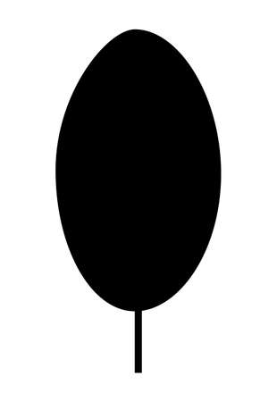leaf silhouette vector. Black shape with ovate Leaf shape. vector illustration isolated on white background.のイラスト素材