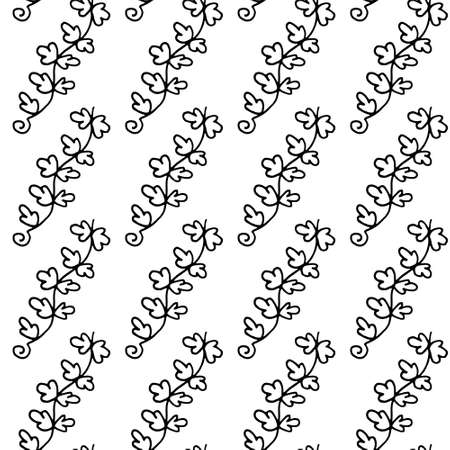 Floral seamless pattern in natural style with cute simple branches, leaves for textiles, fabric, wallpaper, wrapping paper. Vector illustration. Hand drawのイラスト素材