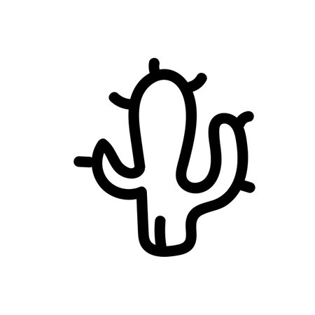 hand drawn cactus. symbol of Mexico isolated on white background Simple children s Doodleのイラスト素材