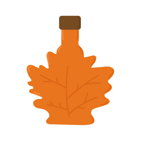 bottle of maple syrup. Hand drawn vector illustration isolated on white backgroundのイラスト素材