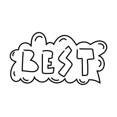 Doodle speech bubble in comic hand drawn style. dialog windows with phrase Best Vecor illustrationのイラスト素材